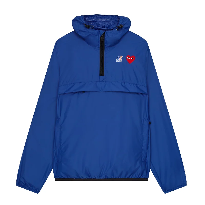 Play Comme des Garçons x K-WAY Half Zip Jacket (Blue) Nylon Jacket Polyester Jacket Spandex Jacket Play Comme des Garçons x K-WAY Half Zip Jacket (Blue) Nylon Jacket Polyester Jacket Spandex Jacket