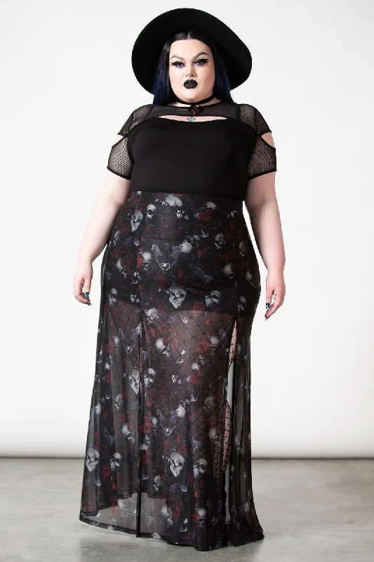 Kleadora Mesh Maxi Skirt [PLUS] denim skirt durable