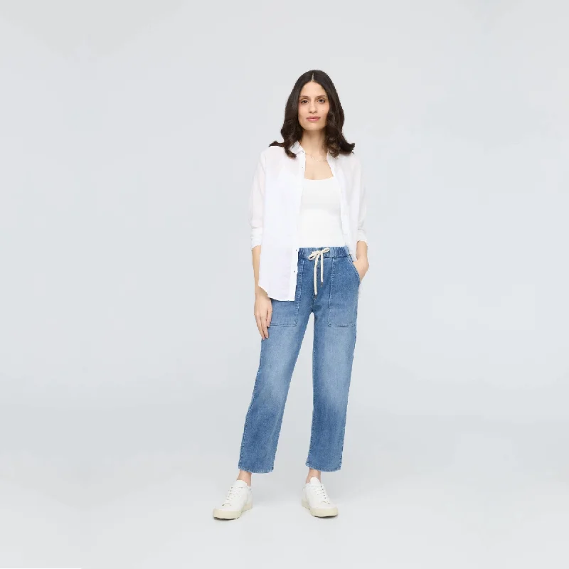 Duer (Sample) - Women's Performance Denim Harbour Pant - Light Stone Relaxed High-Waist Trousers Duer (Sample) - Women's Performance Denim Harbour Pant - Light Stone Relaxed High-Waist Trousers