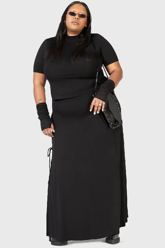 Secretly Weep Maxi Skirt [PLUS] denim skirt fashionable