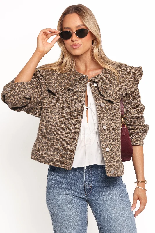 Jaelle Leopard Print Jacket - Leopard Embroidered Jacket Appliqued Jacket Beaded Jacket Jaelle Leopard Print Jacket - Leopard Embroidered Jacket Appliqued Jacket Beaded Jacket