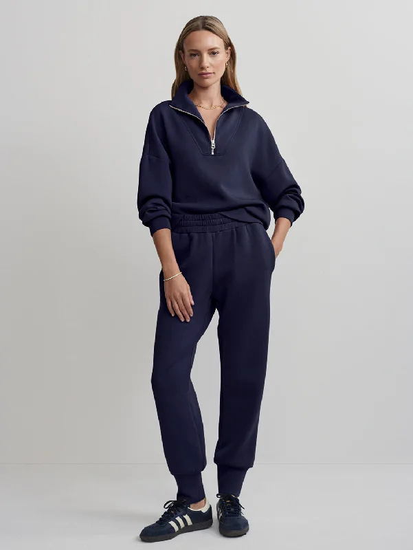 Slim Cuff Pant 25" - Navy Soft Stretch Trousers