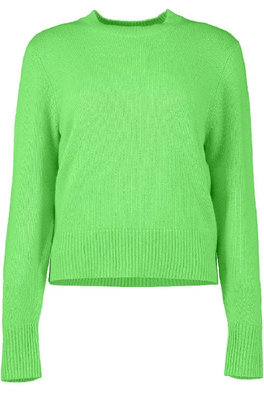 Long Sleeve Sweater - Green Glow Zippered Front Buttoned Front Snap Front