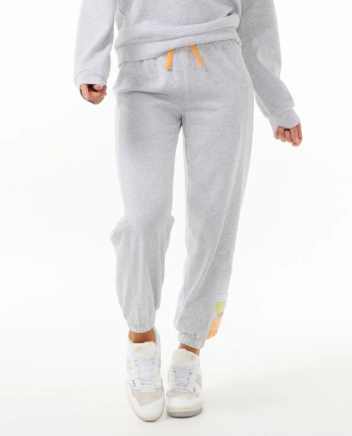High Tide Track Pants Washed Light Grey Slim Fit Casual Pants