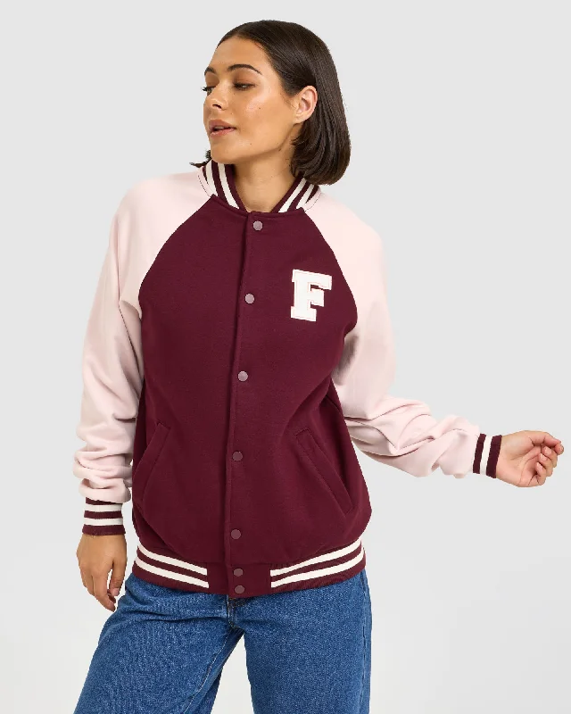 Unisex Varsity Jacket Front Pockets Side Pockets Patch Pockets