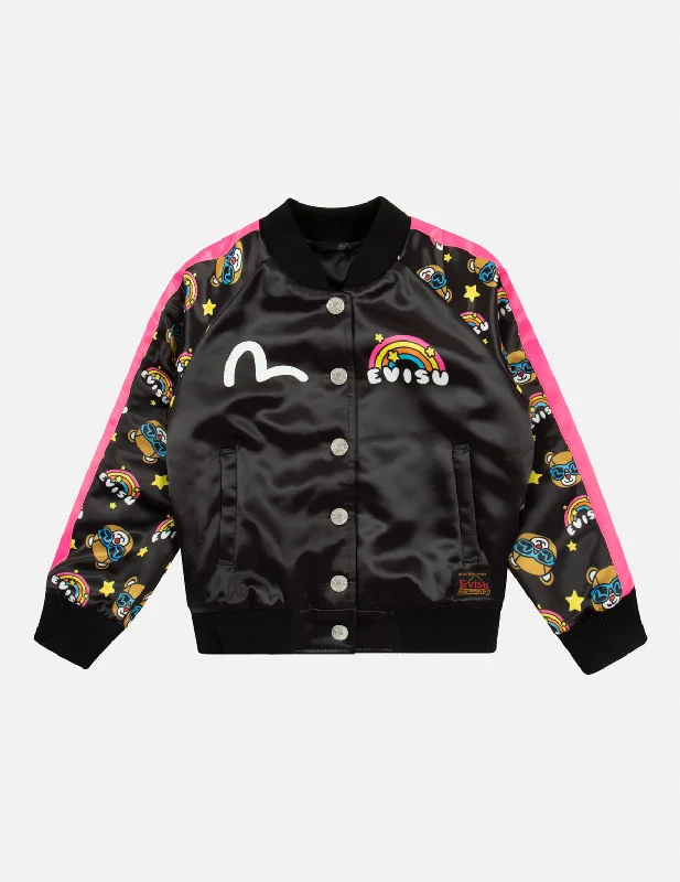 Bear and Rainbow Print Regular Fit Padded Jacket Jersey Jacket Tulle Jacket Batik Jacket Bear and Rainbow Print Regular Fit Padded Jacket Jersey Jacket Tulle Jacket Batik Jacket