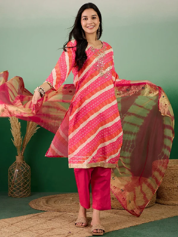 Pink Designer Readymade Pant Suit With Printed Hand Work Trendy Printed Pants