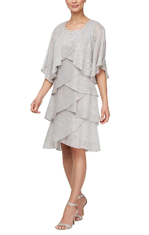 Short Artichoke Tiered Jacket Dress with Embellishment Detail at Neckline Knit Jacket Woven Jacket Fleece Jacket Short Artichoke Tiered Jacket Dress with Embellishment Detail at Neckline Knit Jacket Woven Jacket Fleece Jacket