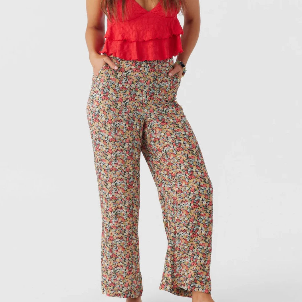RYLAN EDEN DITSY WIDE LEG PANTS Slim-Fit Khaki Pants