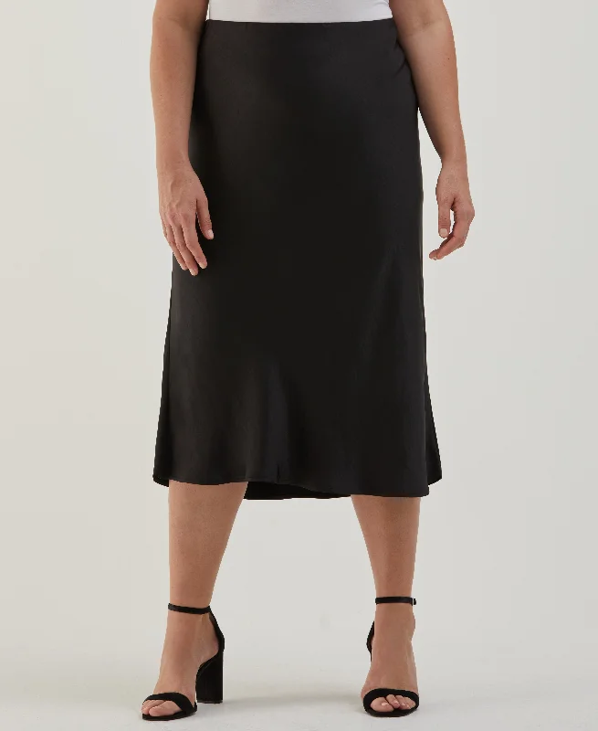 Plus Size Shine Midi Bias Skirt wrap skirt elegant