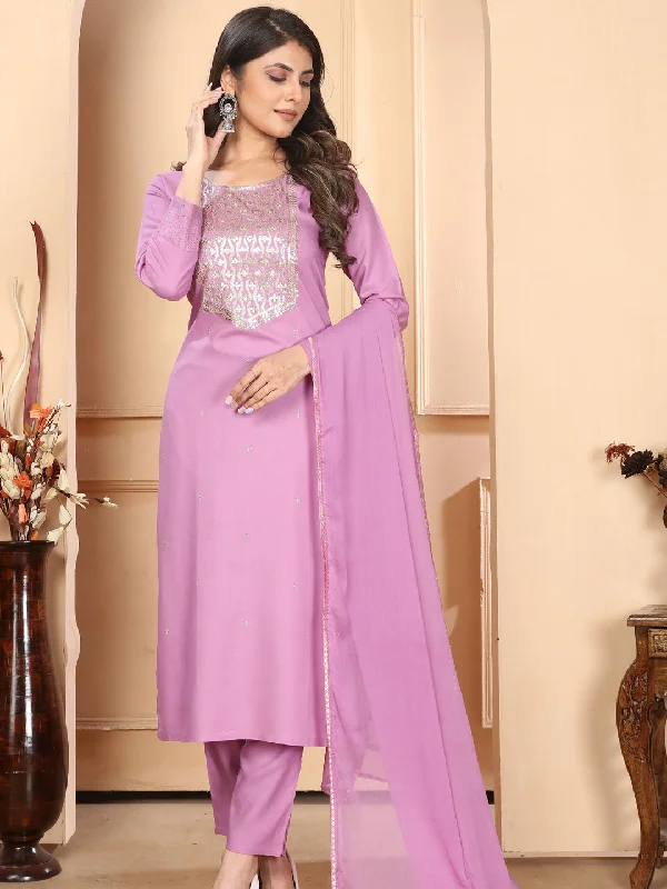Purple Readymade Pant Suit With Designer Sequance Embroidery Work Formal Dress Pants Purple Readymade Pant Suit With Designer Sequance Embroidery Work Formal Dress Pants