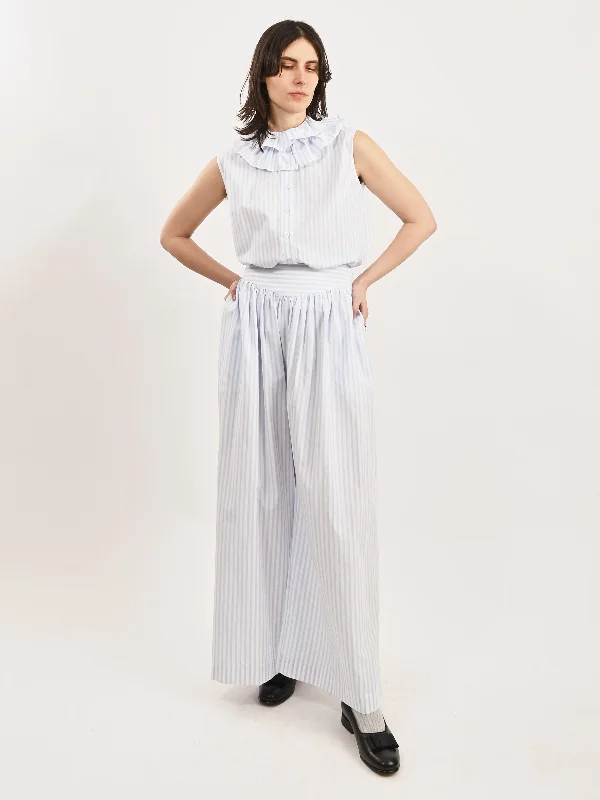Blue Stripe Kafka Pants Comfortable Fleece Pants