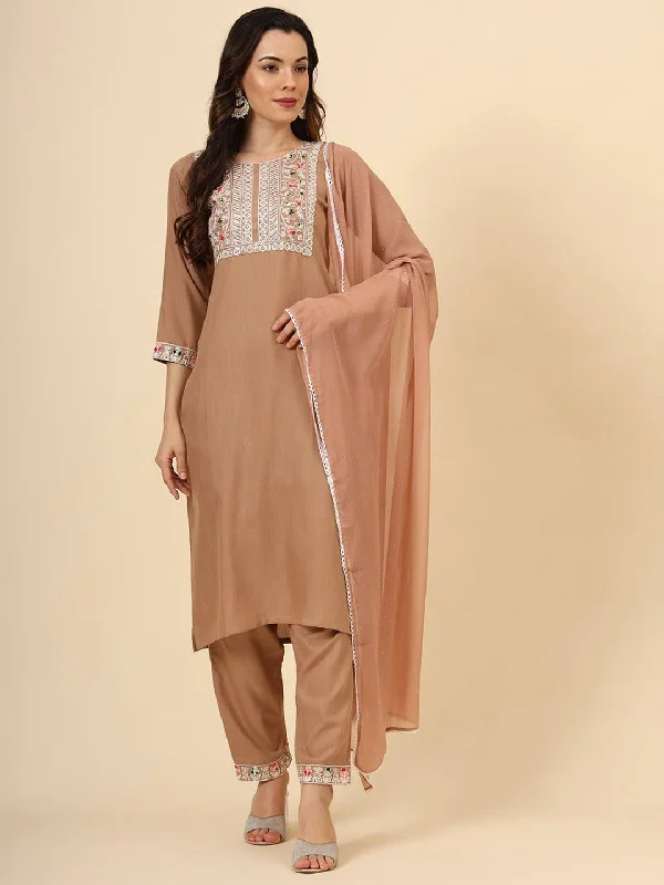 Peach Trendy Designer Readymade Pant Suit With Embroidery Work Fashionable Sporty Pants Peach Trendy Designer Readymade Pant Suit With Embroidery Work Fashionable Sporty Pants