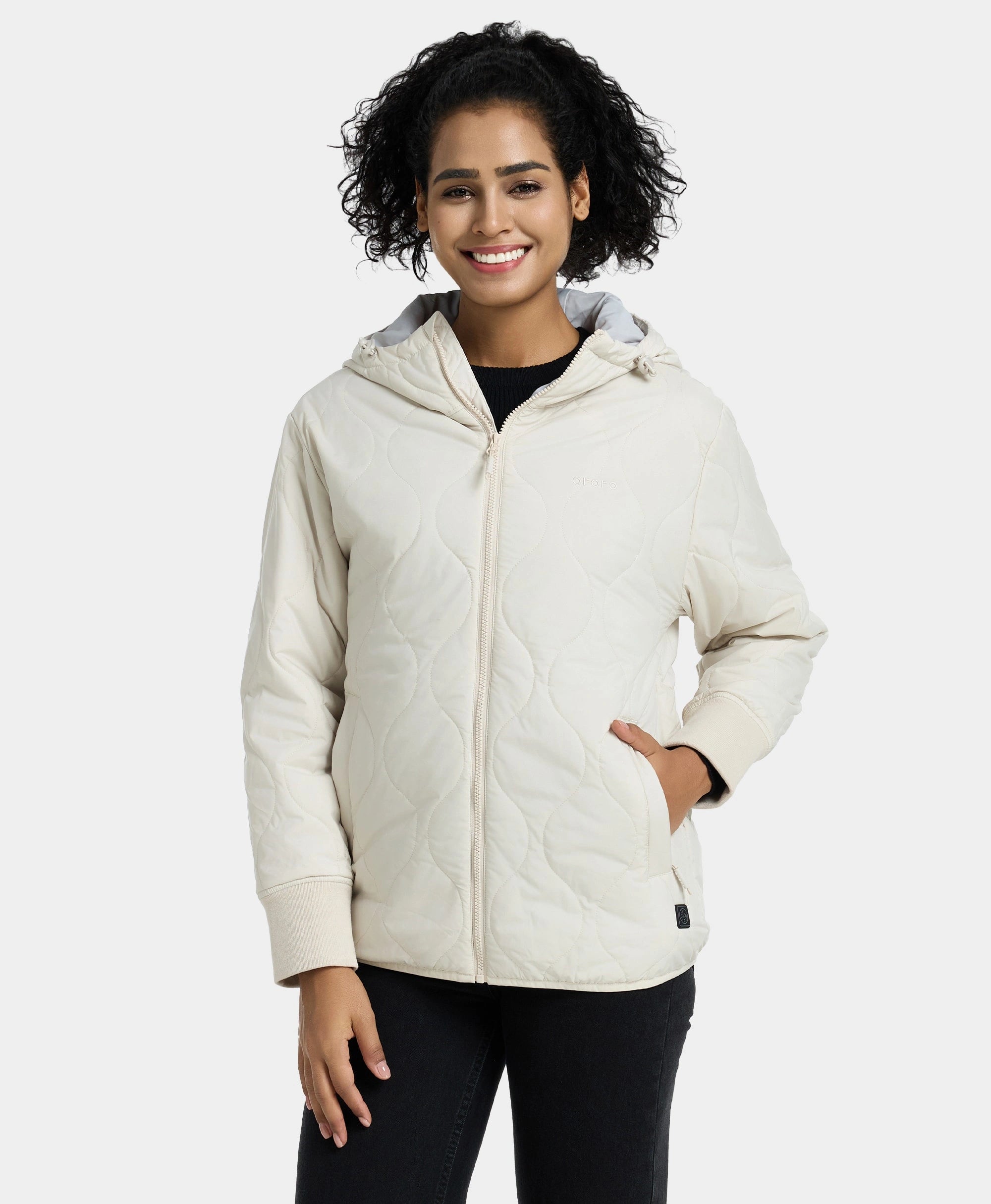 Stargazer Women's Heated Quilted Hoodie Jacket Welt Pockets Slit Pockets Flap Pockets Stargazer Women's Heated Quilted Hoodie Jacket Welt Pockets Slit Pockets Flap Pockets