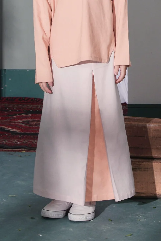 The Bayang Inverted Triangle Skirt - Light Pink velvet skirt glossy