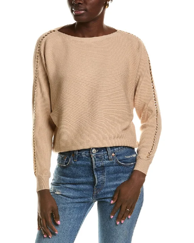 T Tahari Dolman Sweater Stretchy Elastic Breathable