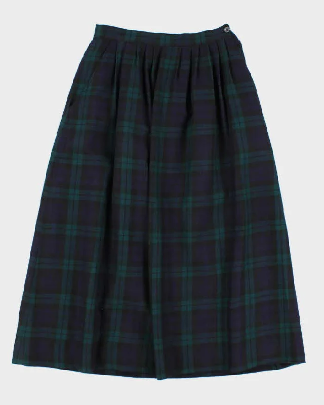 Womens Vintage Blue Scottish Plaid Skirt - S tulle skirt dreamy