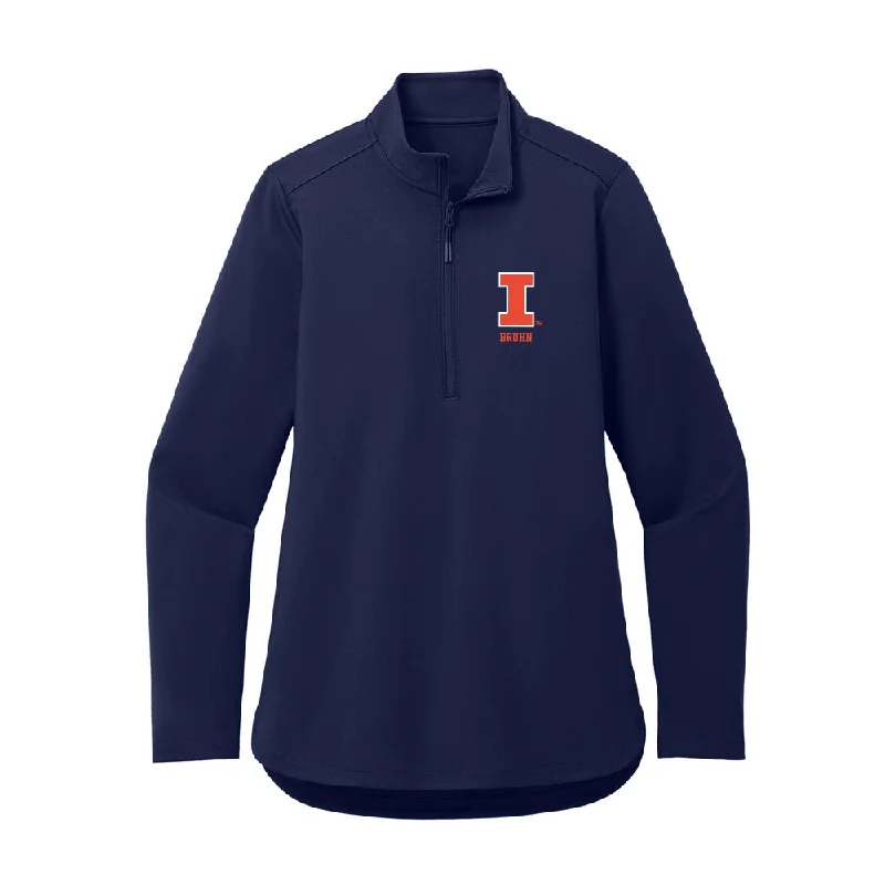 Illinois - NCAA Women's Cross Country : Mabry Bruhn - Women's Premium Quarter Zip Jacket Embroidered Jacket Appliqued Jacket Beaded Jacket Illinois - NCAA Women's Cross Country : Mabry Bruhn - Women's Premium Quarter Zip Jacket Embroidered Jacket Appliqued Jacket Beaded Jacket