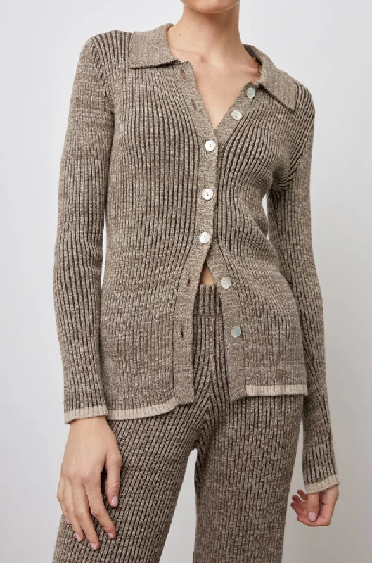 RORY SWEATER - BROWN MULTI Graphic Sweater Embroidered Appliqued