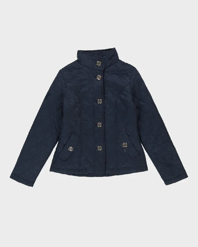 Burberry Navy Blue Quilted Jacket - XXS Herringbone Jacket Houndstooth Jacket Plaid Jacket Burberry Navy Blue Quilted Jacket - XXS Herringbone Jacket Houndstooth Jacket Plaid Jacket