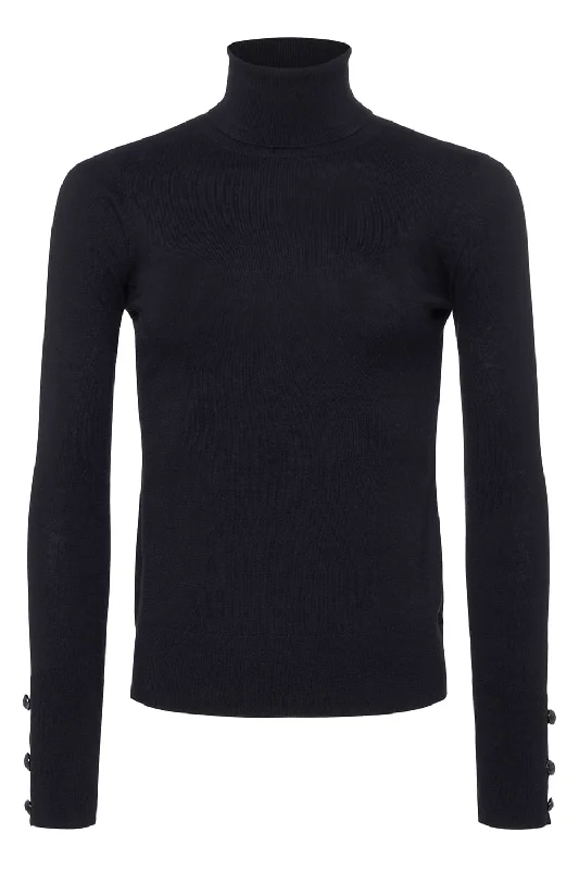 Flora Sweater - Black Mesh Sweater Canvas Denim