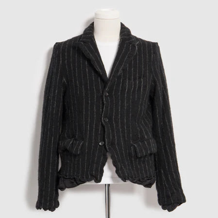 BLACK Comme des Garçons Chalk Stripe Jacket (Black/White) Corduroy Jacket Velvet Jacket Brocade Jacket