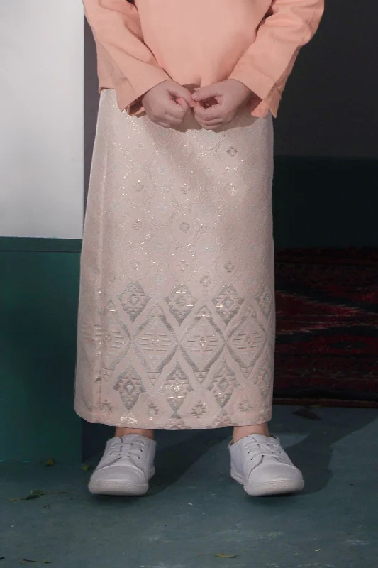 The Bayang Jacquard Skirt - Petal Nude silk skirt sleek