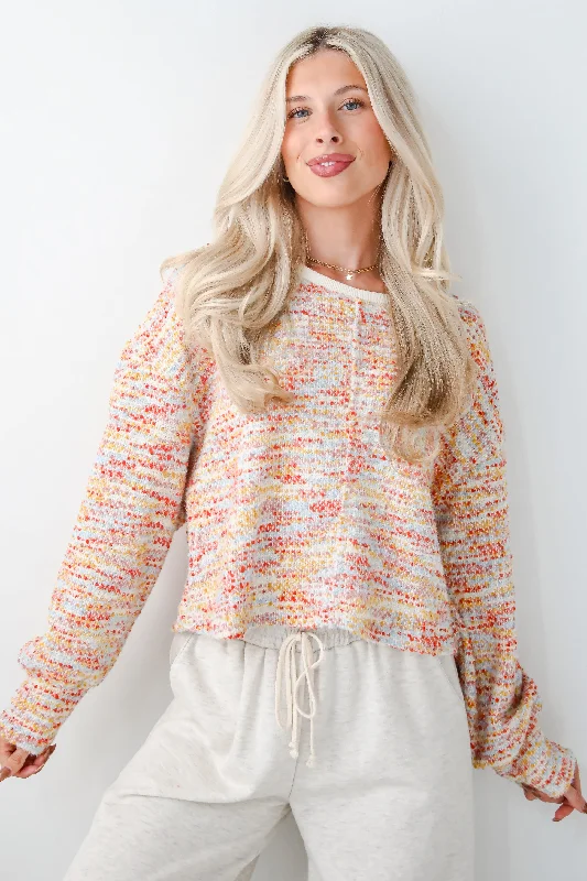 Toasty Charm Multi Sweater Plaid Sweater Polka Dot Checkered