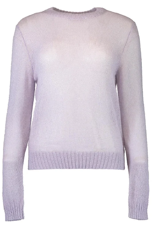 Crewneck Sweater - Purple Ash Satin Fabric Silk Fabric Chiffon Fabric