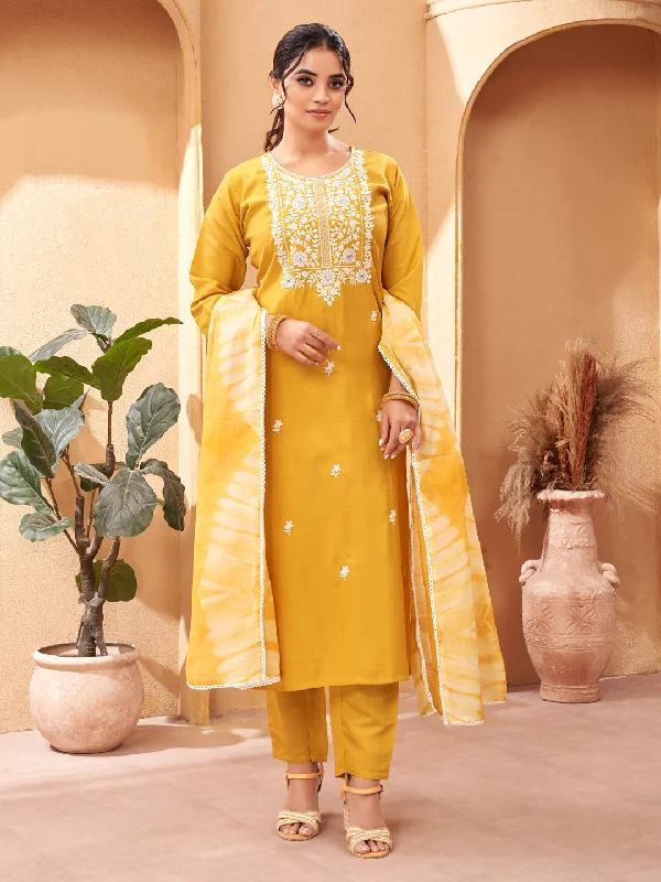 Yellow Attractive Designer Readymade Pant Suit With Printed Embroidery Work Lightweight Jogger Pants Yellow Attractive Designer Readymade Pant Suit With Printed Embroidery Work Lightweight Jogger Pants
