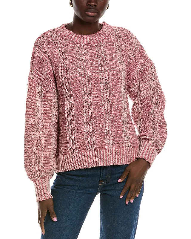 Brook + Lynn Crewneck Sweater Open Front Closed Front Wrap Front