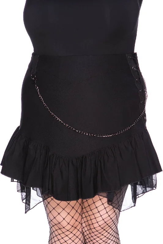 Moonspell Mini Skirt [PLUS] elastic waist skirt