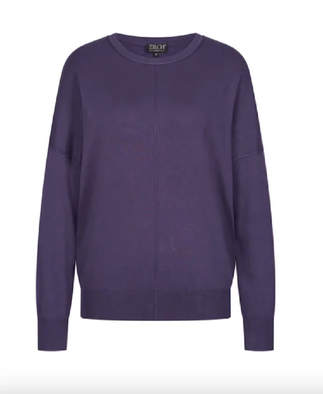 Zilch - Plum Sweater Cashmere Blend Cotton Blend Poly Blend