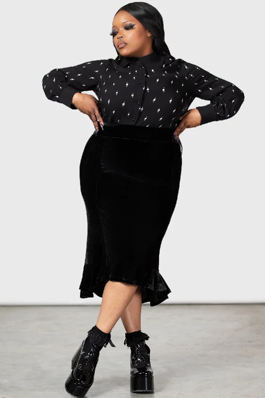 Little Storm Cloud Midi Skirt [PLUS] linen skirt natural