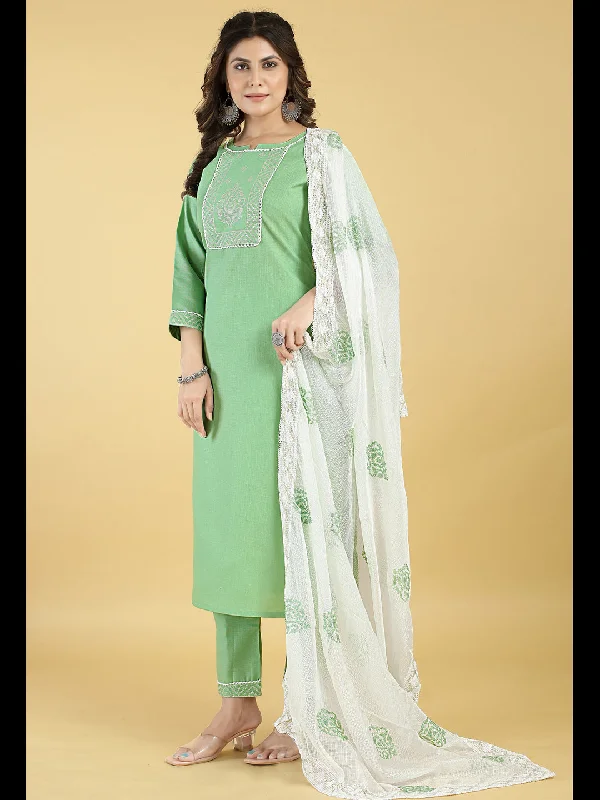Green Designer Readymade Pant Suit With Designer Embroidery Work Cozy Full-Length Pants Green Designer Readymade Pant Suit With Designer Embroidery Work Cozy Full-Length Pants