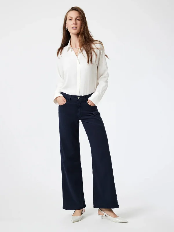 Alena Pant - Midnight Luxe Twill Cozy Knit Pants