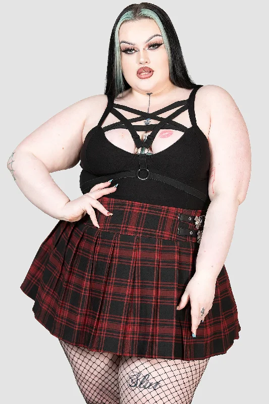 Bat Girl Skirt [TARTAN] [PLUS] tiered skirt playful