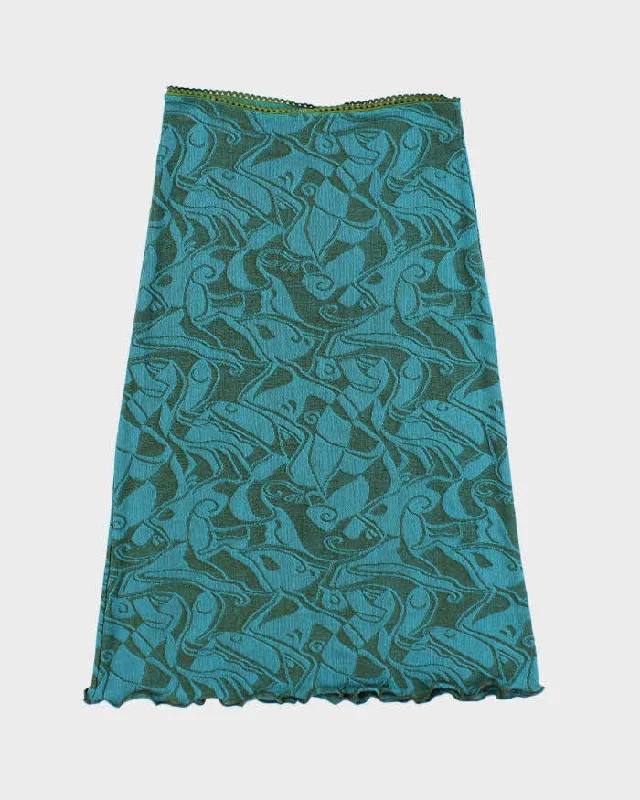 Vintage 90s Damoda Pattern Skirt - M ribbed skirt waist