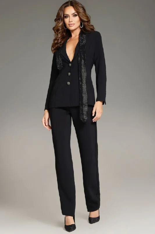 Jovani 39726 Long Beaded Blazer Top Formal Pant Suit Comfortable Jogger Trousers