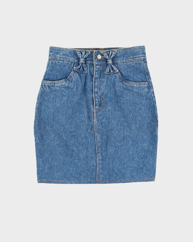 Y2K 1990s Denim Mini Skirt - XS low waist skirt