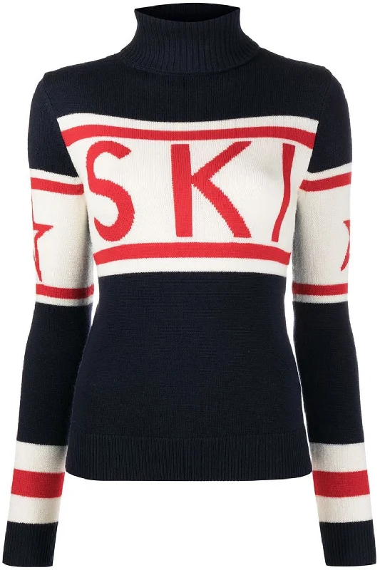 Schild Sweater - Navy Striped Floral Plaid