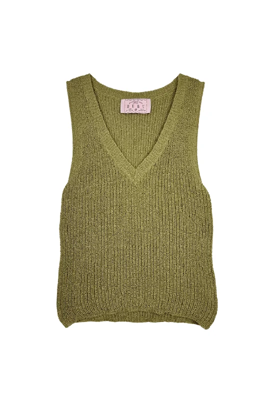 Sweater Tank - Olive Spandex Rayon Corduroy