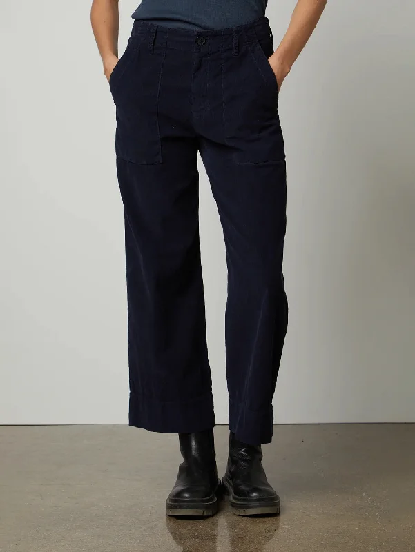 Vera Cropped Corduroy Pant - Night Comfortable Denim Leggings