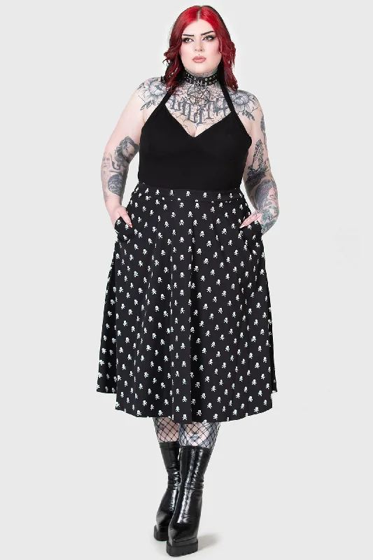 Lay Dead Midi Skirt [PLUS] velvet skirt rich