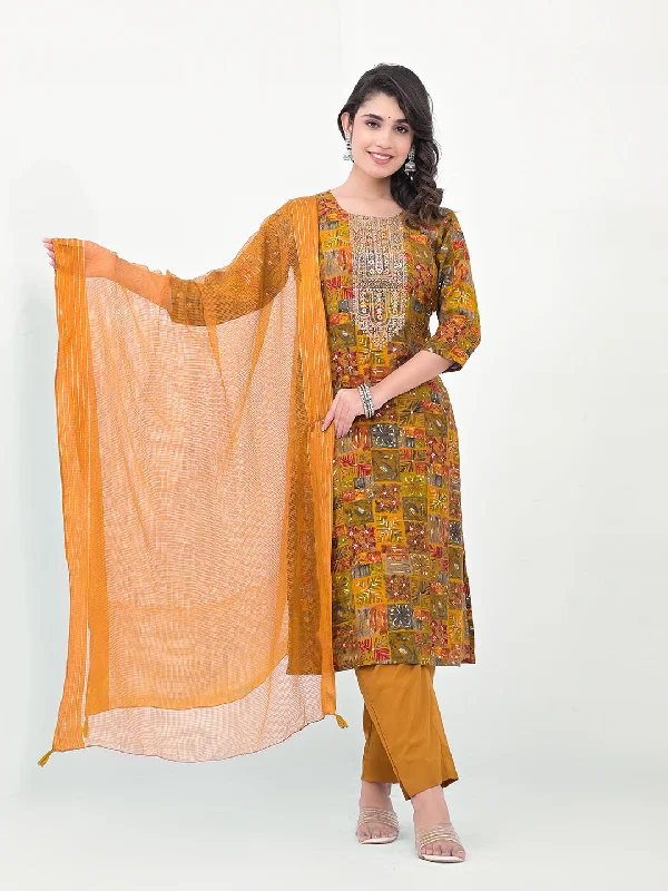 Mustard Designer Readymade Pant Suit With Printed Embroidery Work Formal Stretch Pants Mustard Designer Readymade Pant Suit With Printed Embroidery Work Formal Stretch Pants