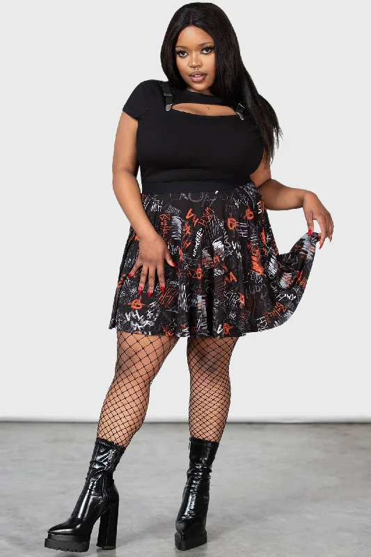 Carrie Skater Skirt [PLUS] chiffon skirt airy