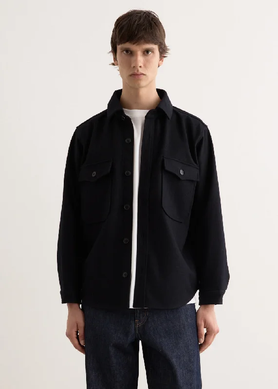 LIKE WEAR Wool Linen Shirt Jacket Fitted Jacket Loose Jacket Oversized Jacket