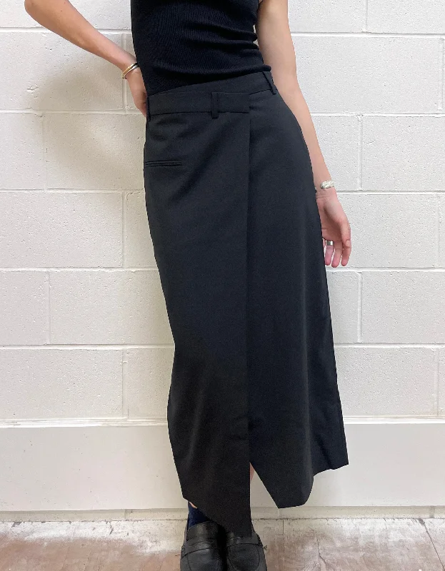 Elevate Skirt in Black wool skirt warm