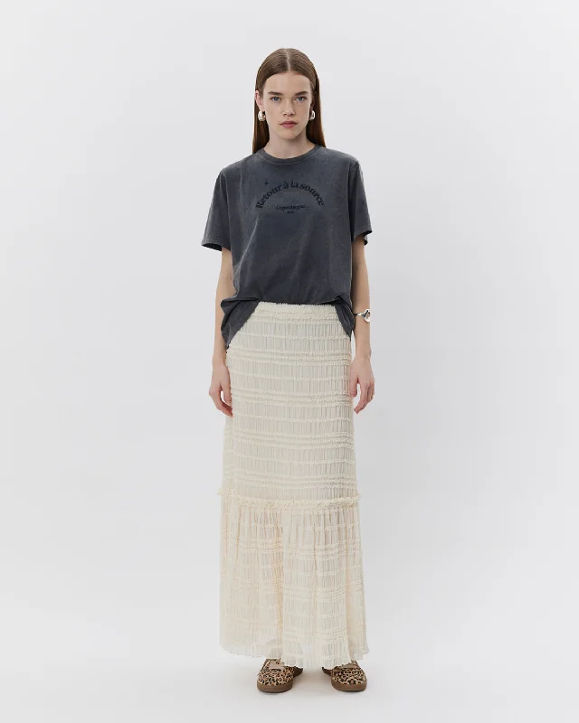 MAXWELLSW SKIRT - Off white cotton skirt soft
