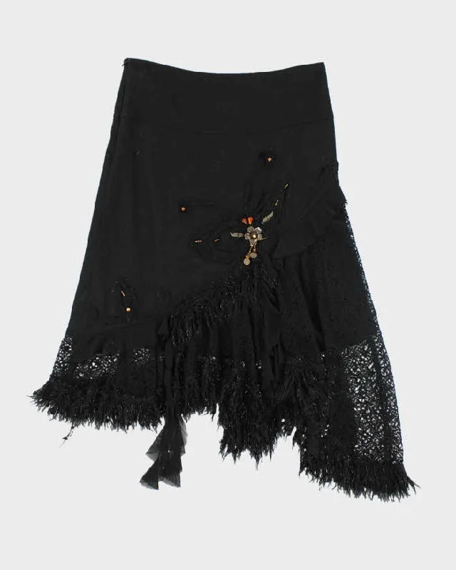 Vintage 90s Meilimeina Asymmetric Skirt - S flowy skirt hem